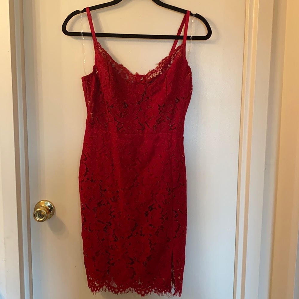 AMAZING red lace mini dress by Fashion Nova